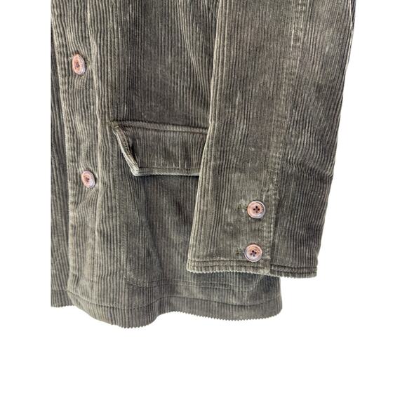 Timberland Weathergear Barn Coat Men's Corduroy Green Leather Collar Large - Picture 6 of 13